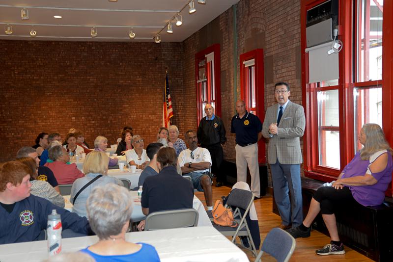 FDNY Commissioner Daniel A. Nigro welcomes the families to the NYC Fire Museum Brunch that was hosted by the Honor Legion. He offered comforting words that assured the families that they will never be forgotten by the FDNY.