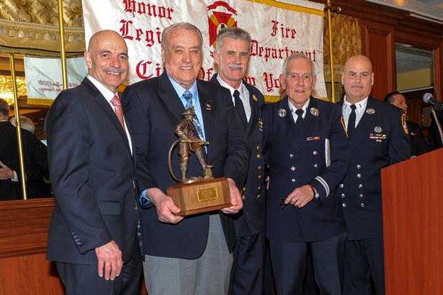 2014 Honor Legion Feehan Award Recipient Capt. Robert Farrell L31
(L-R) Com. Sal Cassano, Capt. Farrell, Chief Kilduff, Lt. Andrade E 82, Lt. Mastronardi