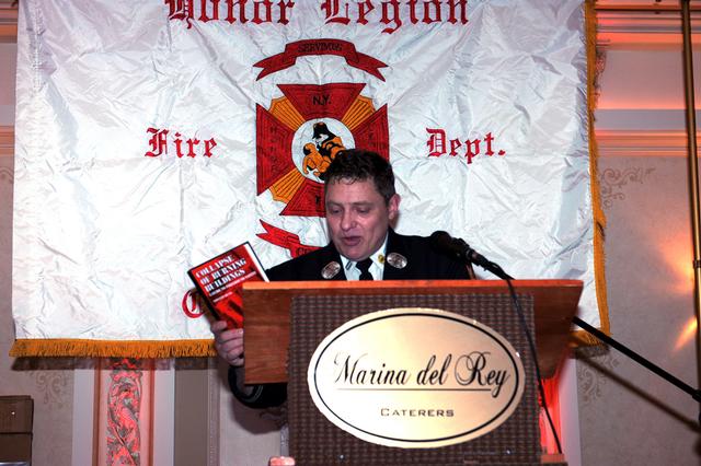 Captain John Feehan
Presents Deputy Chief Vincent Dunn
with the William Feehan Award named in honor of John's Dad, Commissioner William Feehan
May 2,2012