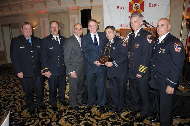 (Lft-Rt) Fr.Ward,BC Richardson,Comm. Cassano, DC Dunn, Capt. Feehan, CofD Kilduff, Lt. Mastronardi